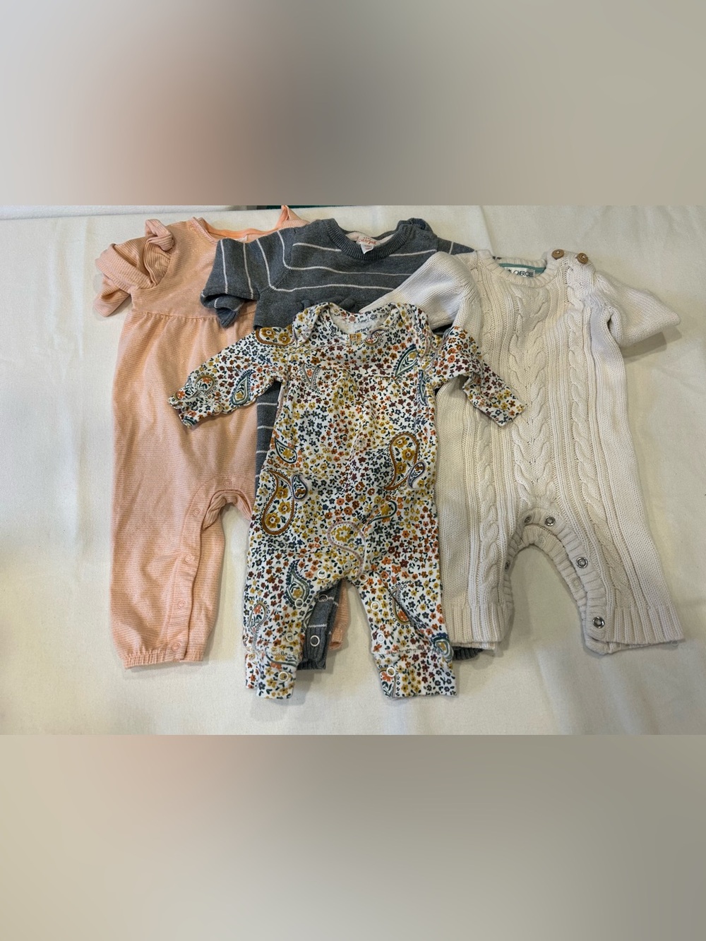 4 Baby long sleeve romper bundle